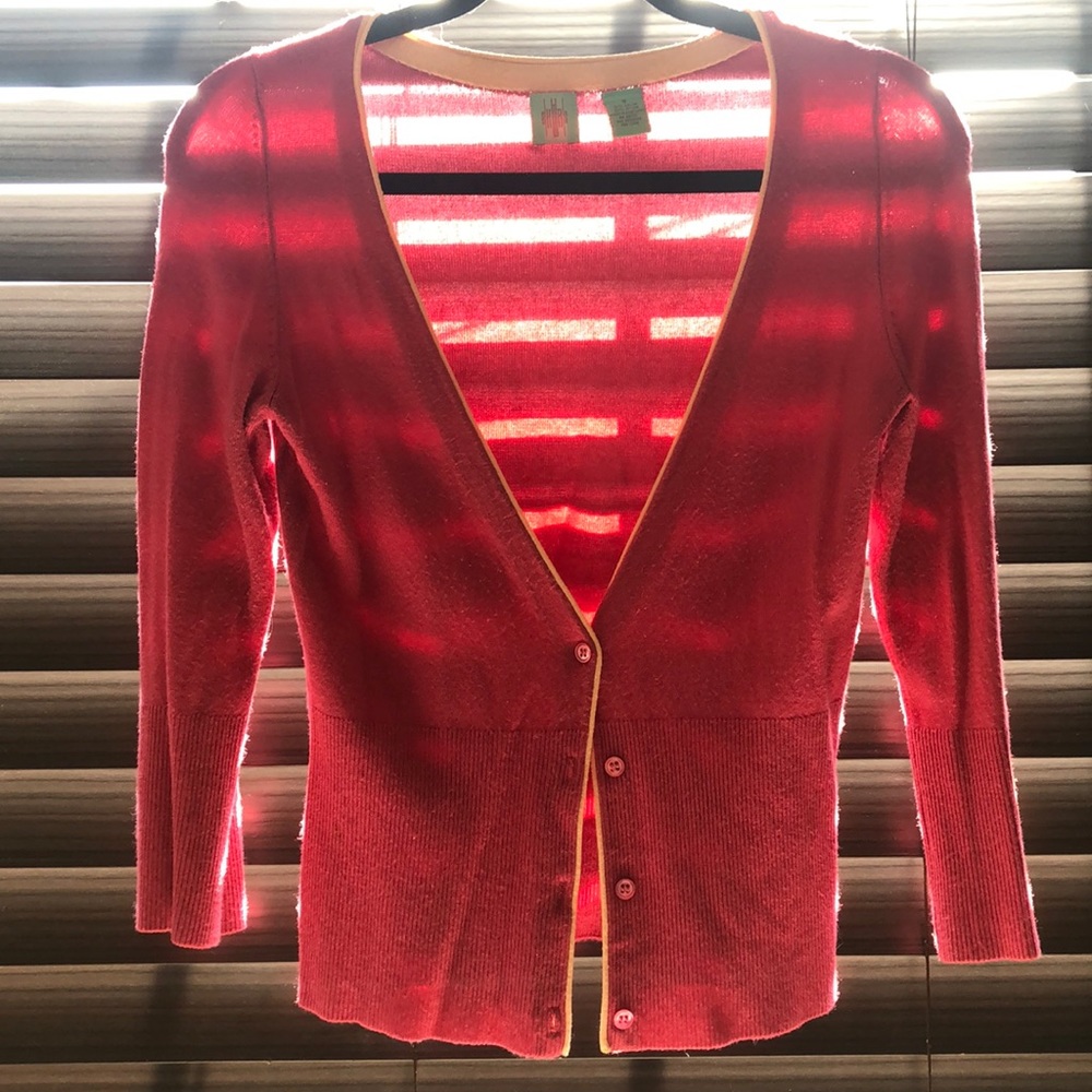 Dark Pink Anthropologie Cardigan